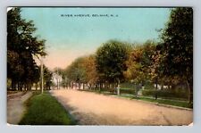 Belmar NJ-New Jersey, River Avenue Scenic View, Antique, Vintage c1911 Postcard picture