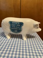 Vintage Rice's Piggy Bank, R B Rice Sausage Co. TRADEMARK~ PIG Piggy Bank picture