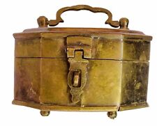Vintage Brass Chest Box Small Jewelry Trinket Decorative Handle Latch picture