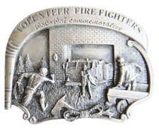 1986-87 Volunteer Fire Fighters Belt Buckle Arroyo Grande LE 15/2500 w Stand USA picture
