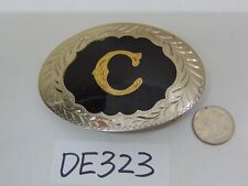 Letter C Initial Monogram Inlaid Enamel Award Design Medals belt buckle picture