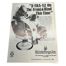 St Croix X-tra EZ Horse Shoes Vintage Print Ad 1993  Horse in a Barbers Chair picture