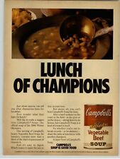 1984 Campbell's Vegetable Beef Soup Bowl Photo Official Promo Vintage Print Ad  picture