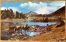 Cowboys Pack String into Wallowa Mountains, at Eagle Cap, Glacier Lake Oregon picture