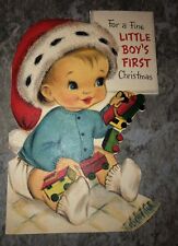 Vintage 1950s Little Boys First Christmas With Train Hallmark picture