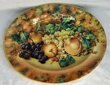 Vintage Daher Decorative Oval Platter Tray Fruit Metal Made in England 13 X 11 picture