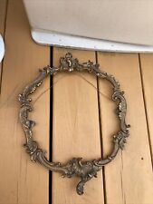 Antique Victorian Rococo Gilt Metal Ornate Reticulated Wall Cast Metal Mirror picture