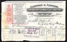 New Orleans Cameron & Castles Wholesale Grocers 1890 Billhead S.R. Buford* picture