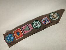 Girl Scouts BROWNIE SASH 1987 1988 Merit Badge Patches Pines of Carolina Cookies picture