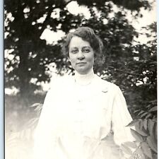 c1910s Racine, Wis Outdoor Old Woman RPPC Real Photo Burdick Bros Postcard A122 picture