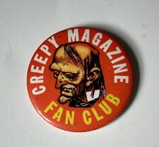 Creepy Pin-Creepy Magazine Fan Club-Button-VTG or reissue? Monster-Orange picture