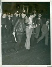 1934 Police Arrest Man As L.A Electric Railway Strikers Fight Strikes 7X9 Photo picture
