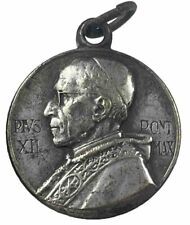 Vintage Catholic Pope Pius XII Silver Tone  Religious Medal picture