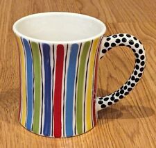 M. Bagwell Happy Together Mug Polka Dot Striped 4.25