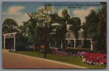 Postcard FL Entrance to Tropical Sarasota Jungle Gardens Sarasota Florida C14 picture