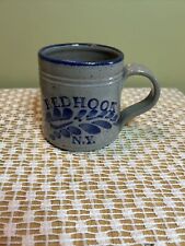 Red Hook NY Pottery Stoneware Souvenir Coffee Cup Mug Blue Gray vintage style picture
