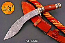 CUSTOM HANDMADE FORGED DAMASCUS STEEL KUKRI KNIFE HUNTING SURVIVAL EDC 1320 picture