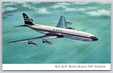 B.O.A.C. Rolls Royce 707 Jetliner Passenger Plane Postcard UNP picture