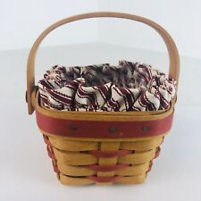 Longaberger 1995 Sweetheart Sentiments wooden mini basket Liner & Insert￼￼ picture
