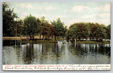 Vintage Postcard NJ Asbury Park Sunset Lake Island Boat c1907 Open Back picture