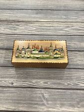 Vintage 1992 Rostov Russia Russian Wood Trinket Jewelry Box With Orig Receipt picture