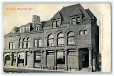 c1910 City Hall Exterior Building Washburn Wisconsin WI Vintage Antique Postcard picture