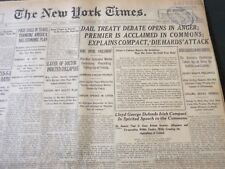 1921 DECEMBER 15 NEW YORK TIMES - DAIL TREATY DEBATE OPENS IN ANGER - NT 6140 picture