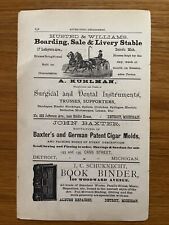Antique Ad (1879) J. C. SCHUKNECHT, BOOK BINDER Detroit, MI picture