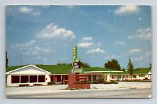 Vtg. 5.5 x 3.5 in. postcard, IRIS MOTEL & RESTAURANT Mt Pleasant, Iowa  unposted picture
