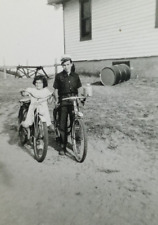 c.1940's Brother Sister Bicycle Home Country Farm Fashion Vintage Photograph picture