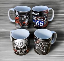 Set Of 4 Snap-On Tools All Around Graphic Porcelain Ceramic Coffee Mugs picture