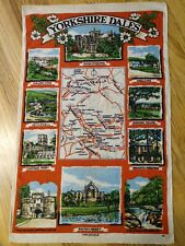 Vintage Yorkshire Dales English Linen Towel Souvenir Downtown Abbey Ripon  picture