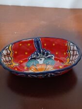 Sweet Little Hand Painted Mexican Oval Bowl picture