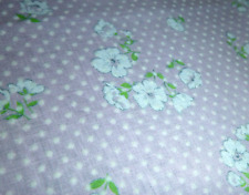 Vtg Flocked Dotted Swiss Dots Fabric Pale Pink W/ White Flowers 44