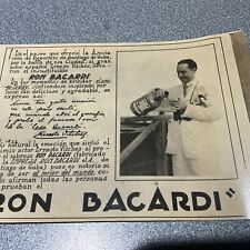 RARE RON BACARDI POSTCARD 1922 w/ Spanish actor ERNESTO VILCHEZ W/ wicker bottle picture