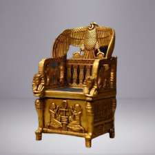 RARE EGYPTIAN ANTIQUES Golden Chair for Throne King Tutankhamun With God Horus picture