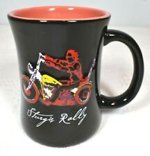 Sturgis Motorcycle Rally Coffee Cup Mug Black w/Orange Inside & Biker on Outside picture