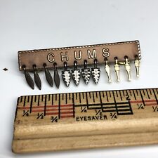 VTG Awana Chums Bronze Pin With 12 Charms feathers, Arrowheads & torches AWANAS picture