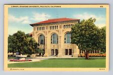 Palo Alto CA- California, Library, Stanford University, Vintage c1941 Postcard picture