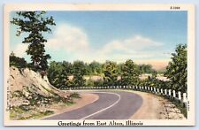 c1940's Greetings From East Alton Illinois Vintage Madison County IL Postcard picture