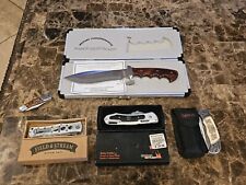 Lot Of 5 Pocket Knives Bowie Maxam Military Delta Five Fighter Plus Elk Ridgeb picture