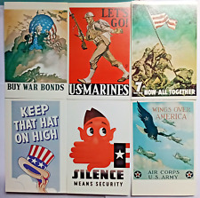 6 Genuine National Archives World War II USA Marines Patriotism Poster Postcards picture