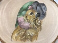 golden retriever  Getting A Hug .Hand Painted On Wood picture