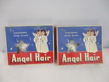 2 BOXES VINTAGE CHRISTMAS NATIONAL TINSEL CO FIREPROOF SPUN GLASS ANGEL HAIR MIB picture