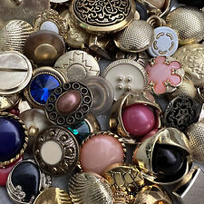 50 Best Premium MIXED LOT All Kinds Of GOLD & ANTIQUE GOLD Buttons All Sizes picture