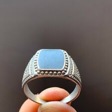 EXTREMELY RARE STUNNING ANCIENT VIKING SILVER COLOR RING WITH BLUE STONE ANTIQUE picture
