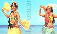 Vintage 1970's Postcard Tahitian Dancers On hawaiian Beach Kodak Hula Show 4 x 6 picture