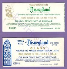 1967 1968 DISNEYLAND FAMILY NITE TICKETS 2 PASSES TRAIN RR PRIVATE PARTY DISNEY picture