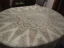 Vintage Stunning Ivory Quaker Lace tablecloth 90 x 67