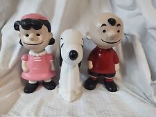 THREE VINTAGE PEANUTS CHARACTERS - LUCY - CHARLIE BROWN - SNOOPY picture